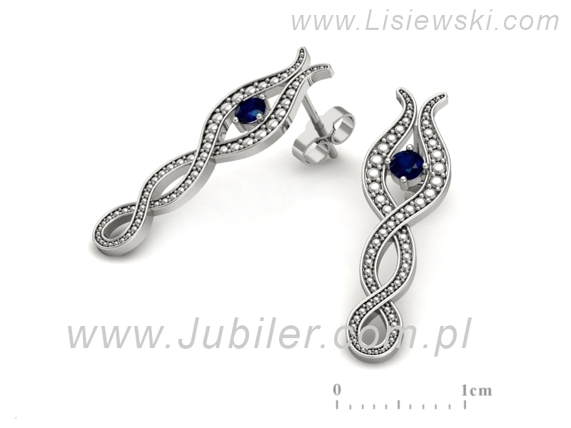 Kolczyki z szafirami białe złoto - k15362bsz — zdjęcie 3