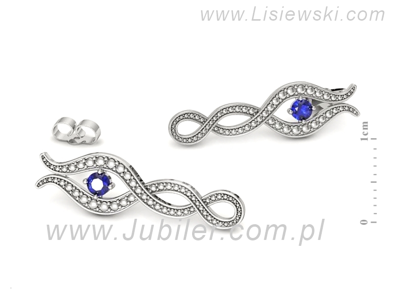 Kolczyki z szafirami białe złoto - k15362bszc — zdjęcie 2
