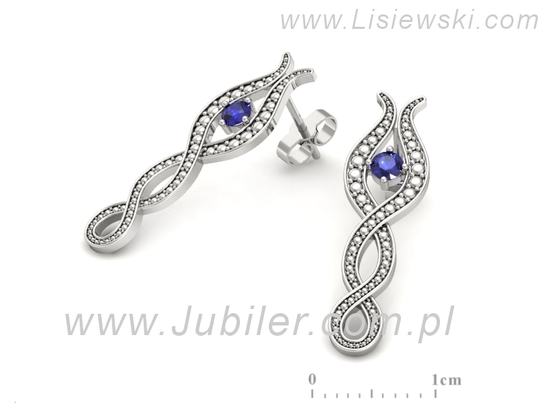 Kolczyki z szafirami białe złoto - k15362bszc — zdjęcie 3
