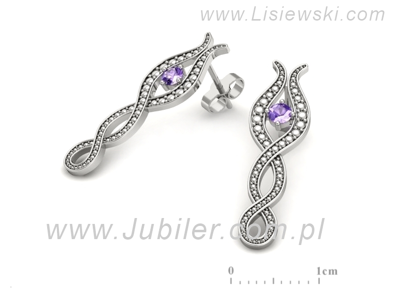 Kolczyki z tanzanitami białe złoto - k15362bt — zdjęcie 3