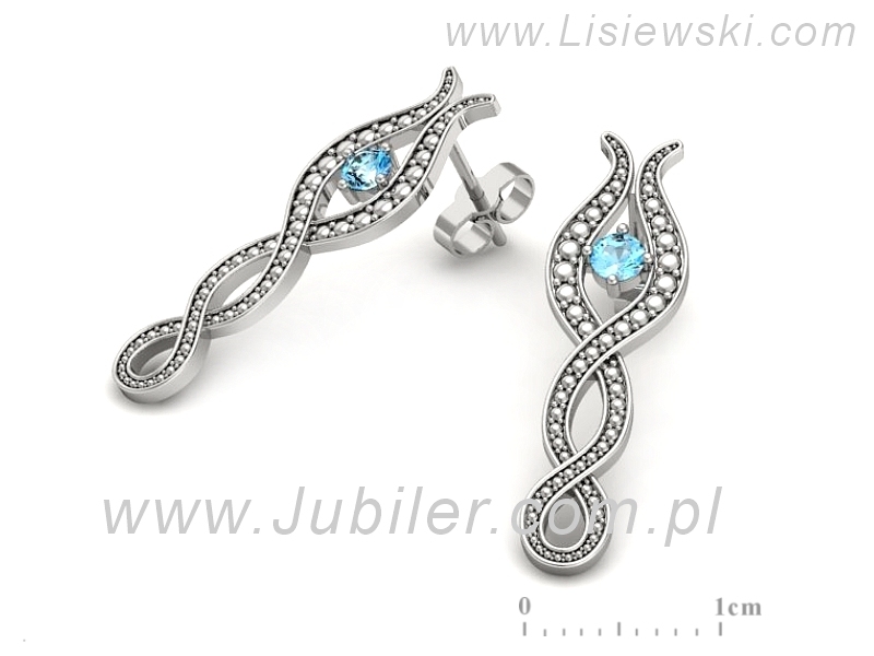 Kolczyki z topazami białe złoto - k15362btp — zdjęcie 3
