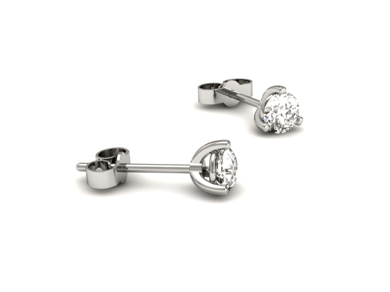 Złote kolczyki z brylantami białe złoto - K15363bV — zdjęcie 2