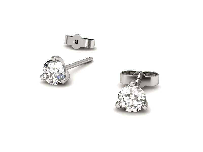 Złote kolczyki z brylantami białe złoto - K15363bV — zdjęcie 3