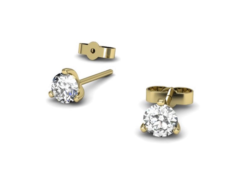 Złote kolczyki z brylantami żółte złoto - K15363z — zdjęcie 3