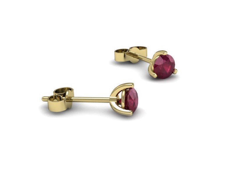 Złote kolczyki z rubinami - K15363zr — zdjęcie 2