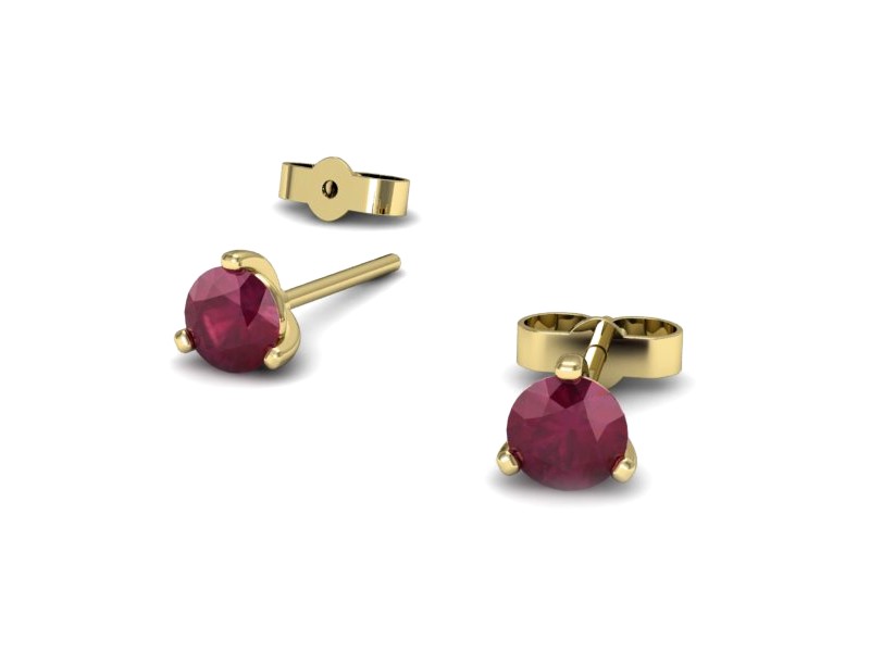 Złote kolczyki z rubinami - K15363zr — zdjęcie 3