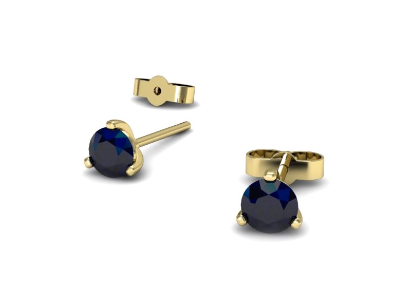 Złote kolczyki z szafirami żółte złoto - K15363zsz — zdjęcie 3