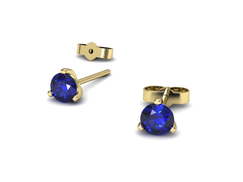 Złote kolczyki z szafirami żółte złoto - K15363zszc — zdjęcie 3
