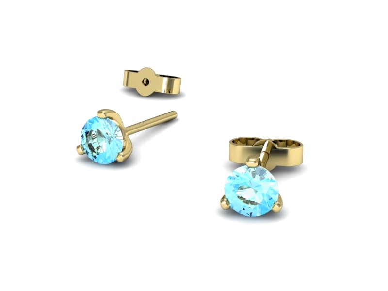 Złote kolczyki żółte złoto z topazami - K15363ztp — zdjęcie 3