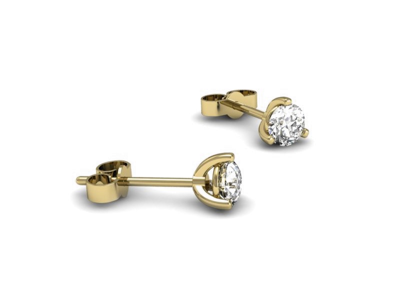 Złote kolczyki z brylantami żółte złoto - K15363zV — zdjęcie 2