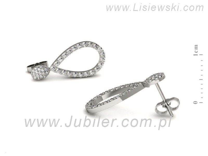 Złote kolczyki z brylantami białe złoto - K15364b — zdjęcie 2