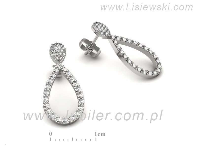Złote kolczyki z brylantami białe złoto - K15364b — zdjęcie 3