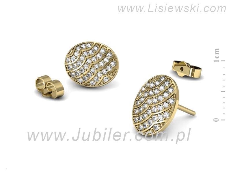 Złote kolczyki z brylantami żółte złoto - K15382z — zdjęcie 3