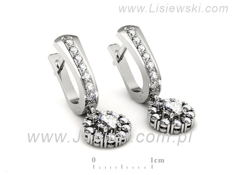 Złote kolczyki z brylantami białe złoto - K15409b — zdjęcie 3