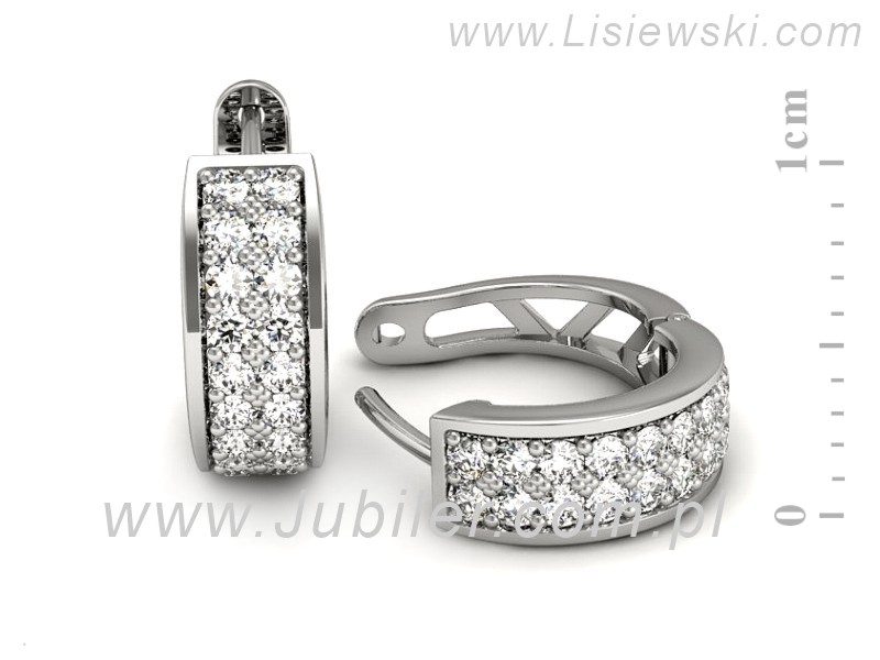 Złote kolczyki z brylantami białe złoto - K15421b — zdjęcie 3