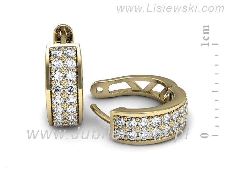 Złote kolczyki z brylantami żółte złoto - K15421z — zdjęcie 3