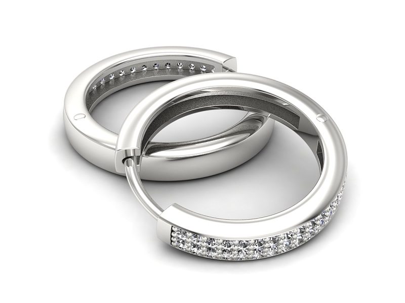 Złote kolczyki z brylantami białe złoto - K15422b — zdjęcie 3