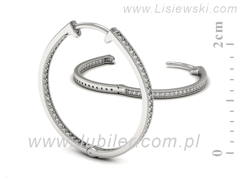 Złote kolczyki z brylantami białe złoto - K15463b — zdjęcie 3