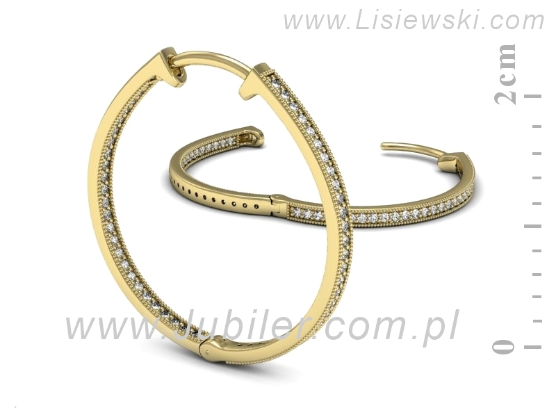 Złote kolczyki z brylantami żółte złoto - K15463z — zdjęcie 3