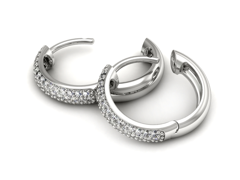 Złote kolczyki z brylantami białe złoto - K15468b — zdjęcie 2