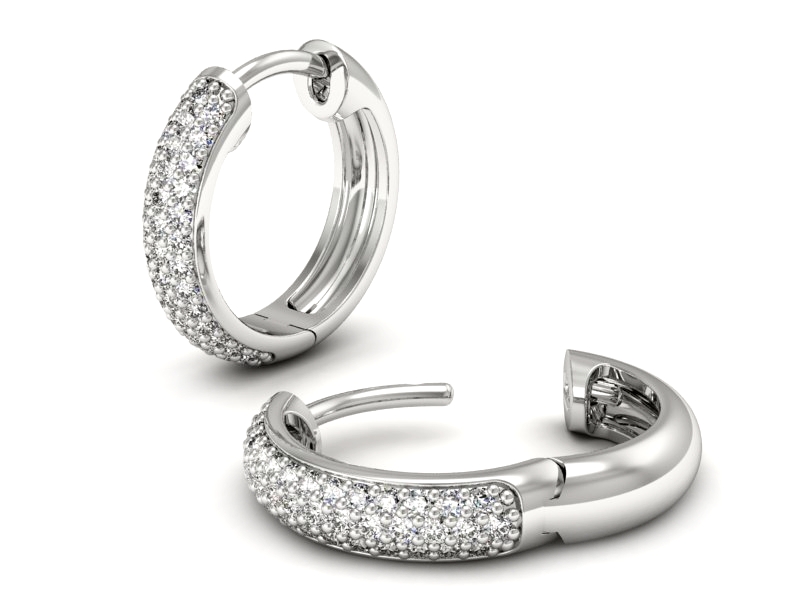 Złote kolczyki z brylantami białe złoto - K15468b — zdjęcie 3