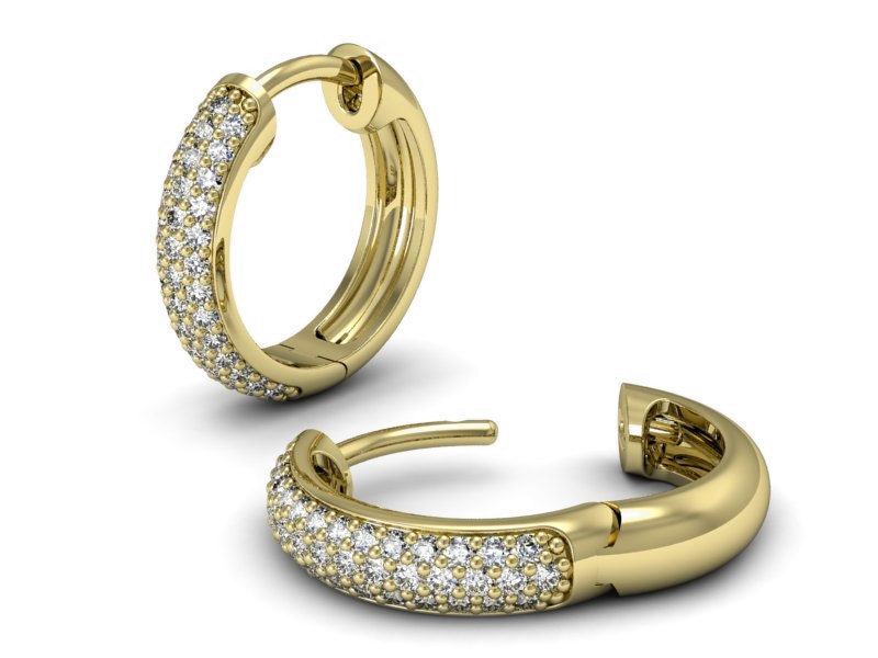 Złote kolczyki z brylantami żółte złoto - K15468z — zdjęcie 3