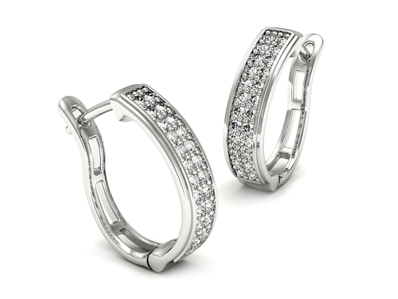 Złote kolczyki z brylantami białe złoto - K15469b — zdjęcie 3