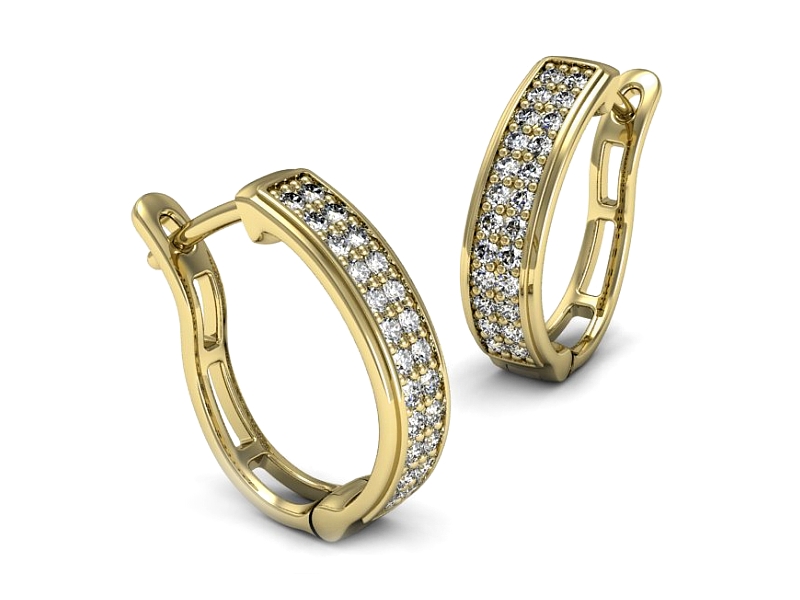 Złote kolczyki z brylantami żółte złoto - K15469z — zdjęcie 3