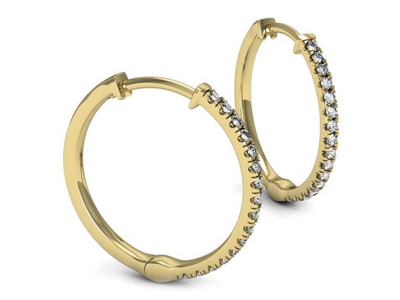 Złote kolczyki z brylantami żółte złoto - K15470z — zdjęcie 3