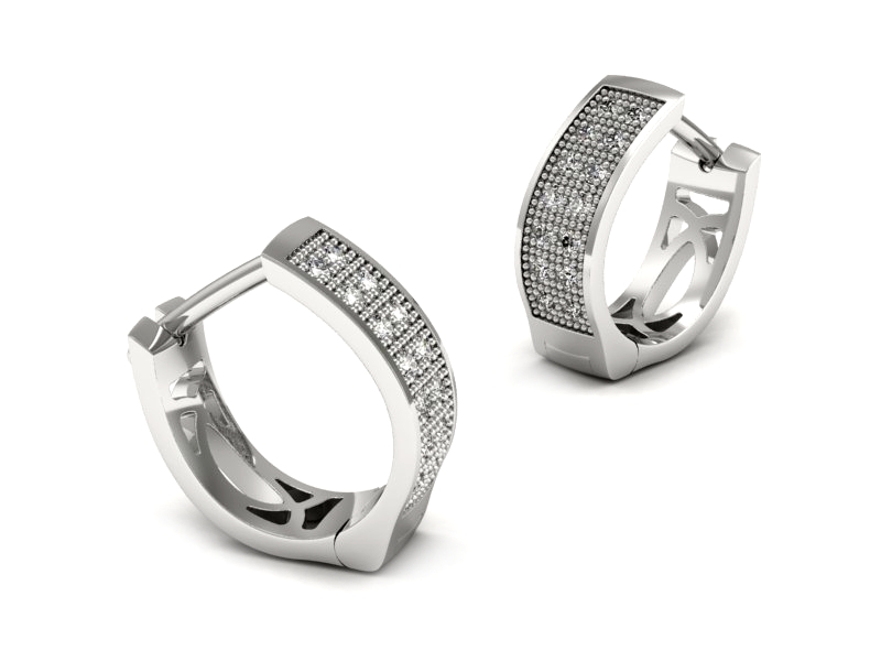 Złote kolczyki z brylantami białe złoto - K15471b — zdjęcie 3