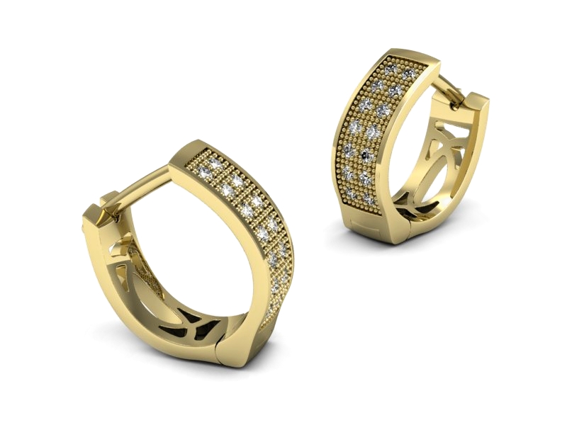 Złote kolczyki z brylantami żółte złoto - K15471z — zdjęcie 3