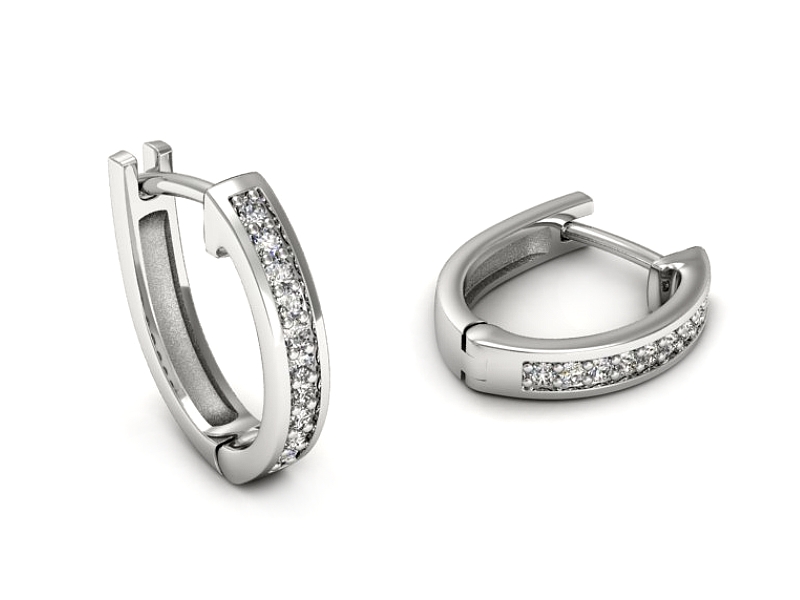 Złote kolczyki z brylantami białe złoto - K15472b — zdjęcie 3