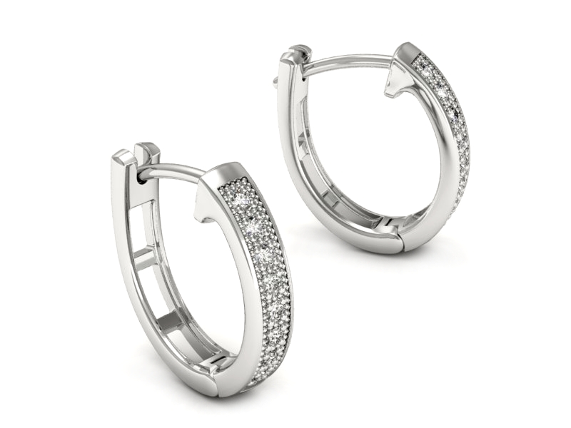 Złote kolczyki z brylantami białe złoto - K15473b — zdjęcie 3