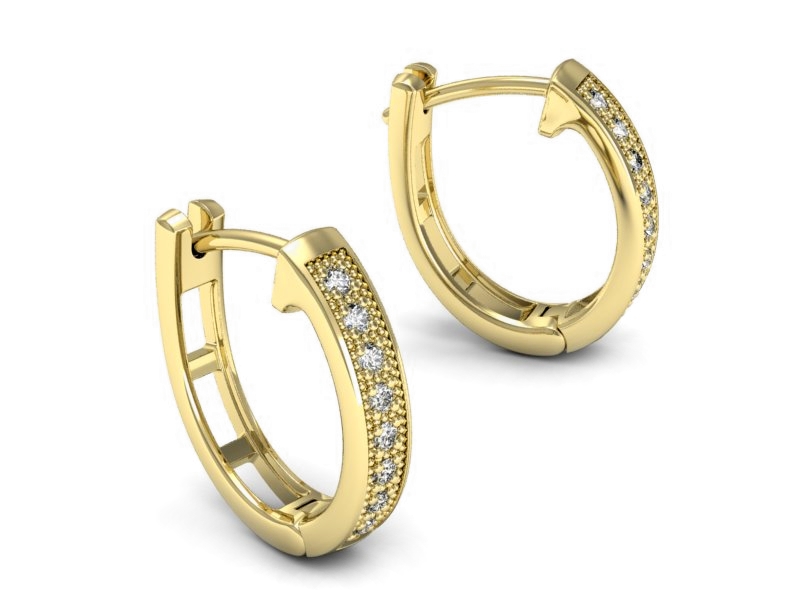 Złote kolczyki z brylantami żółte złoto - K15473z — zdjęcie 3