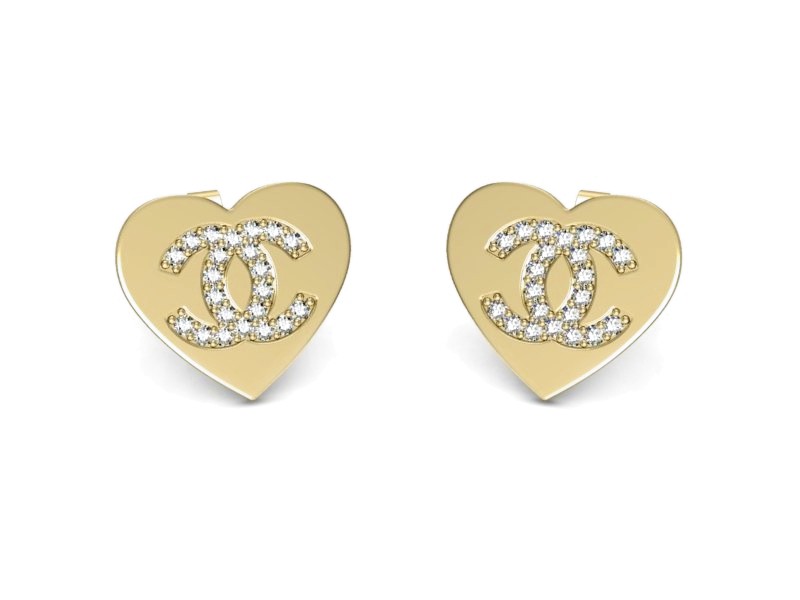 Złote kolczyki z cyrkoniami żółte złoto - K15568zc