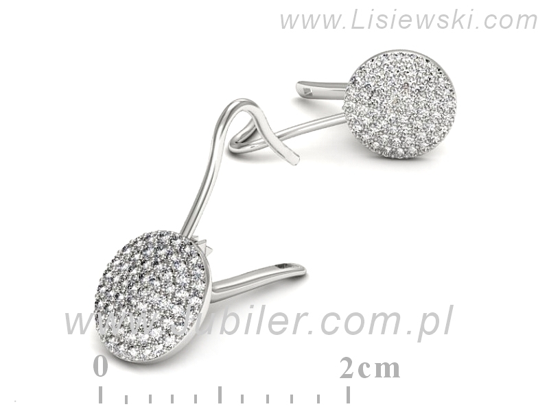 Złote kolczyki z brylantami białe złoto - K15569b — zdjęcie 3