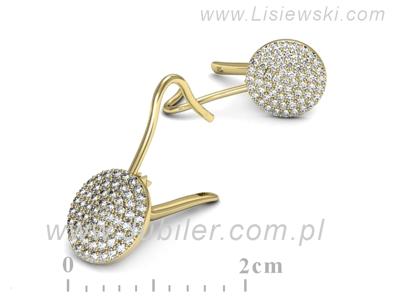Złote kolczyki z brylantami żółte złoto - K15569z — zdjęcie 3