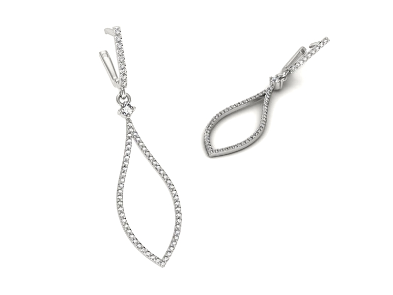 Złote kolczyki z brylantami białe złoto - K15571b — zdjęcie 3