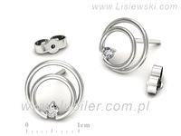 Złote Kolczyki z brylantami białe złoto proba 585 - K15573b- 3