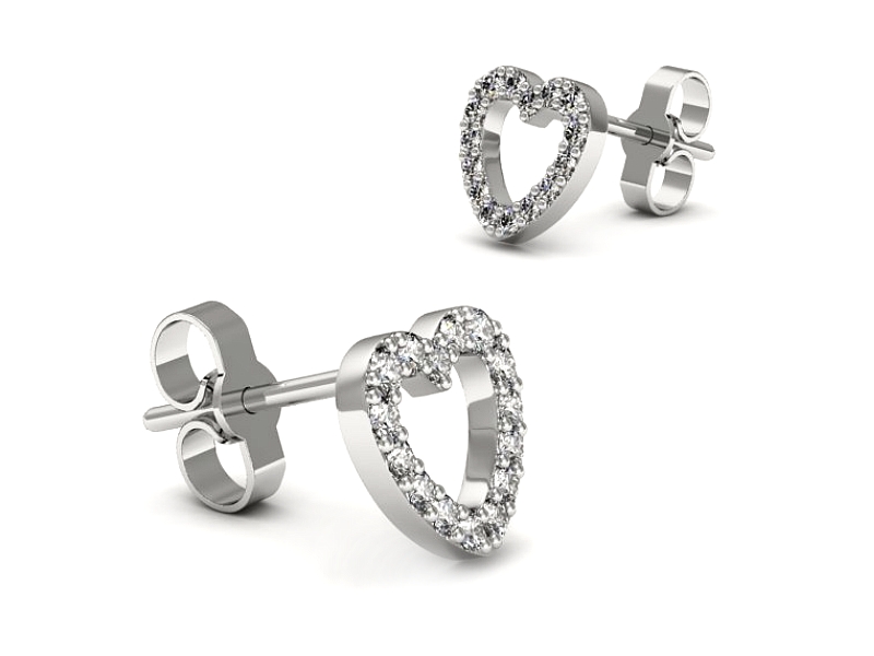 Złote kolczyki z brylantami białe złoto - K15574b — zdjęcie 2