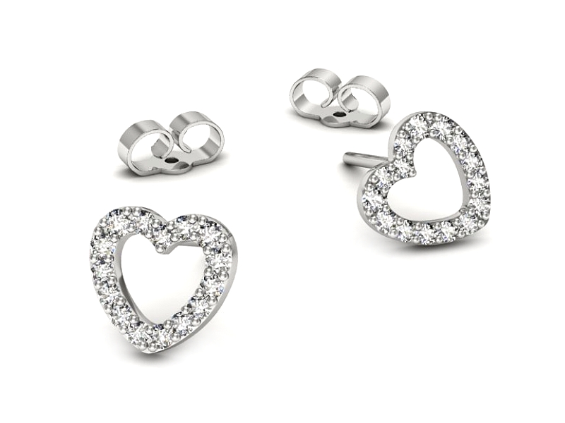 Złote kolczyki z brylantami białe złoto - K15574b — zdjęcie 3