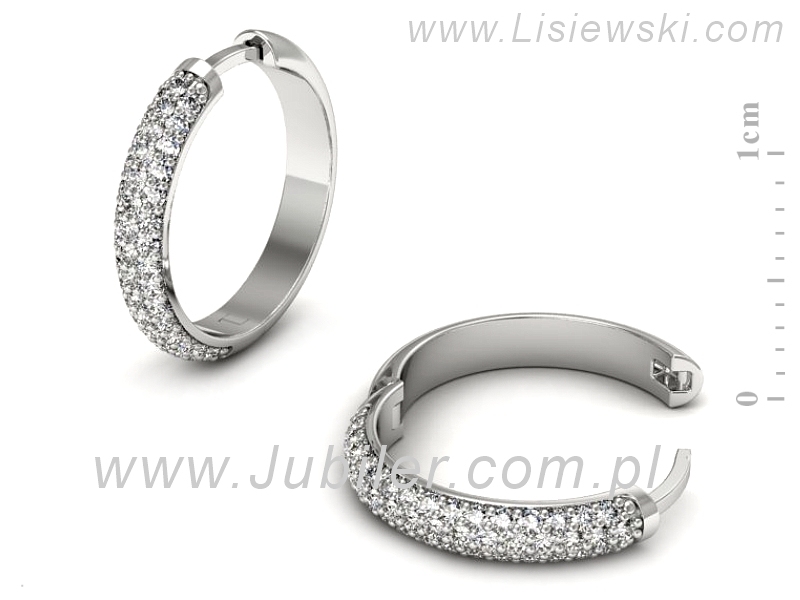 Złote kolczyki z brylantami białe złoto - K15579b — zdjęcie 2