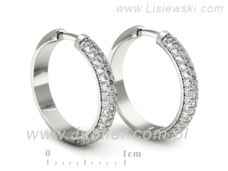 Złote kolczyki z brylantami białe złoto - K15579b — zdjęcie 3