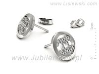 Złote Kolczyki z brylantami białe złoto proba 585 - K15664b- 3