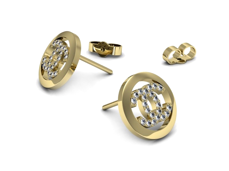 Złote kolczyki z brylantami żółte złoto - K15664z — zdjęcie 3