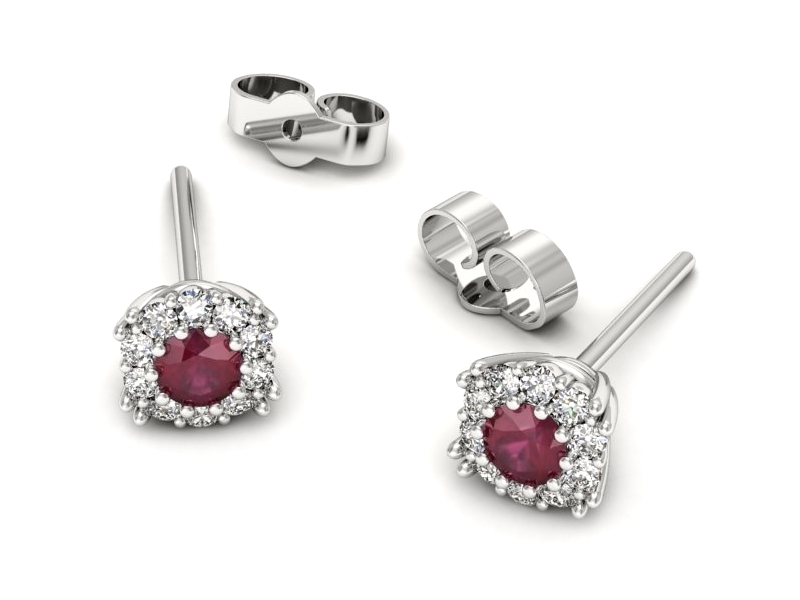 Kolczyki z rubinami i brylantami - k16028br — zdjęcie 3