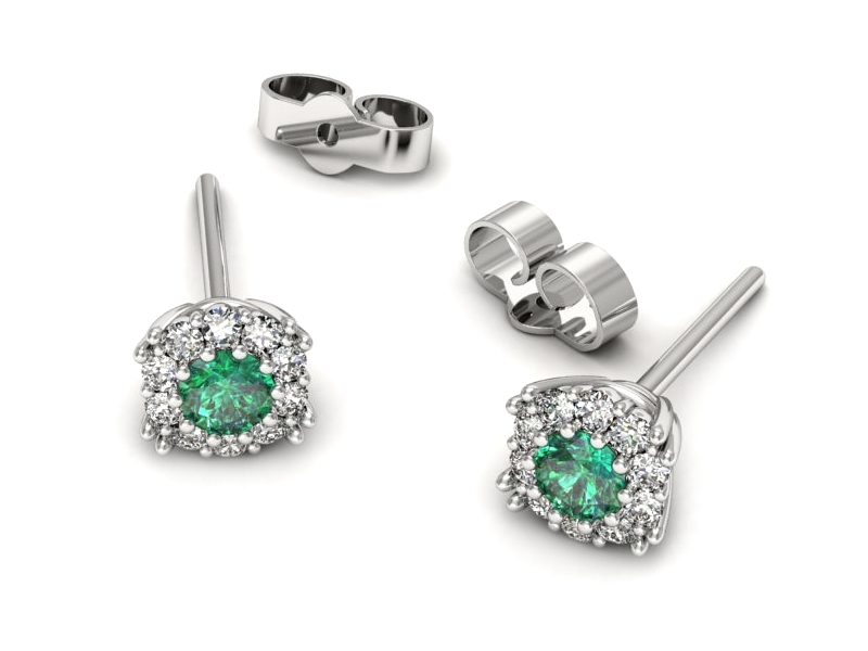 Kolczyki ze szmaragdami i brylantami - k16028bsm — zdjęcie 3