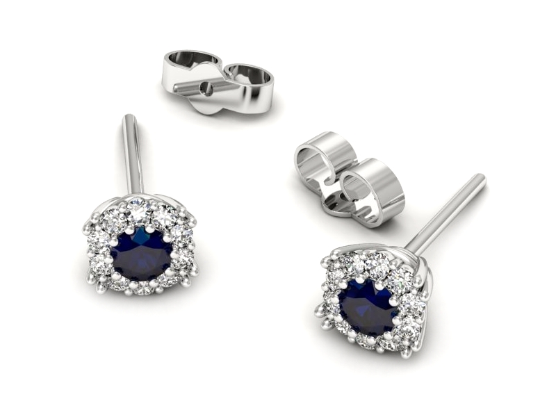 Kolczyki z szafirami i brylantami - k16028bsz — zdjęcie 3