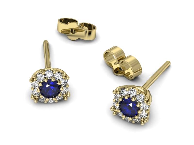 Kolczyki z szafirami i brylantami - k16028zszc — zdjęcie 3