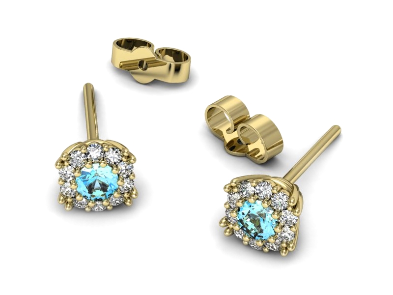 Kolczyki z topazami i brylantami - k16028ztp — zdjęcie 3